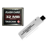Cartão Compact Flash 32mb Tascam + leitor Usb